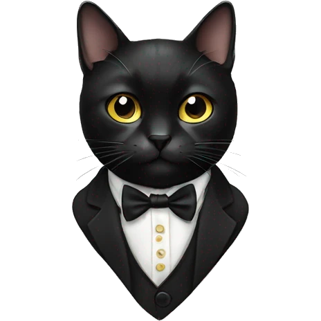 black cat with bow tie emoji