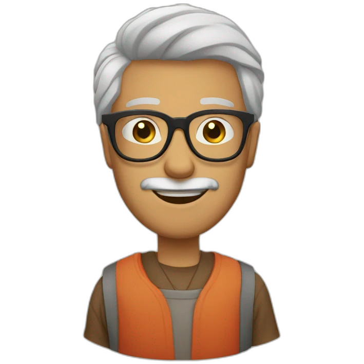 Glasses and semi Boul man emoji