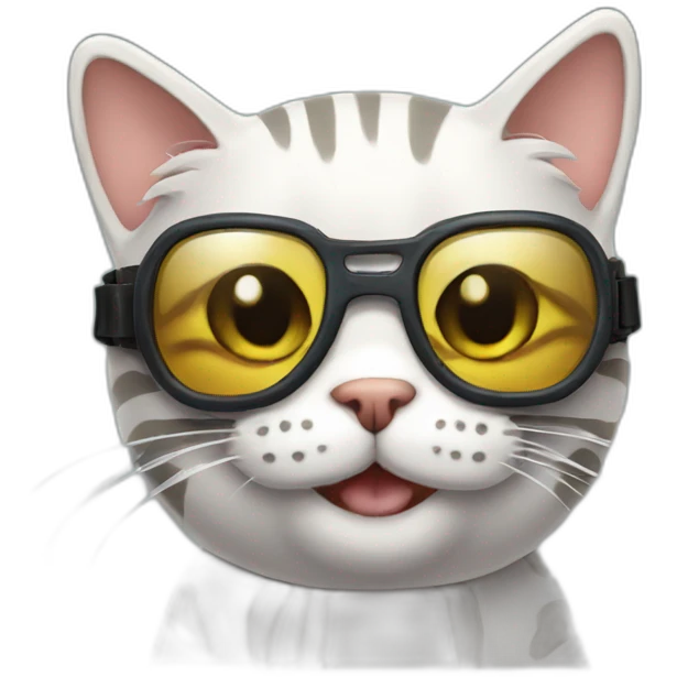 stripped cat with goggles emoji