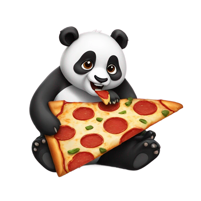 Panda eating pizza emoji