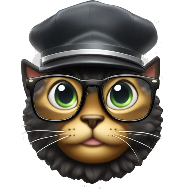 Mulatto star umpire confident business young adult cat pfp with smart glasses, eyes gleaming with redemption floating crown of authority emoji