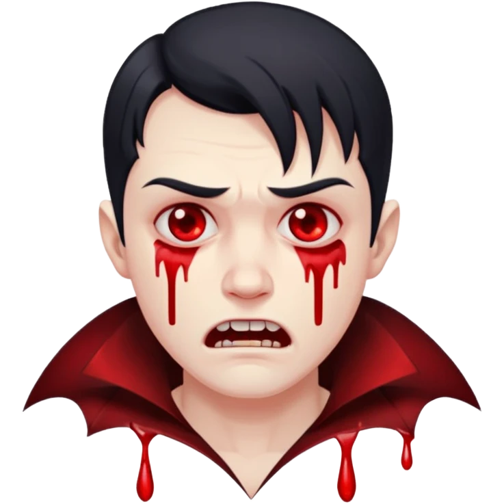 tired vampire guy crying blood. emoji