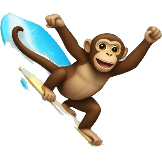 Monkey surfing emoji