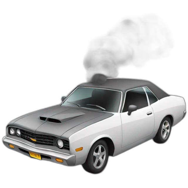 Car with smoke emoji