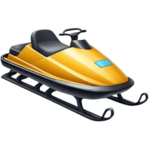 An icon featuring a sleek sled speeding down a snowy hill, with a snowy landscape and pine trees in the background. The motion lines and slight snow spray emphasize the thrill of the ride. Transparent background highlights the excitement and fun of sledding. emoji