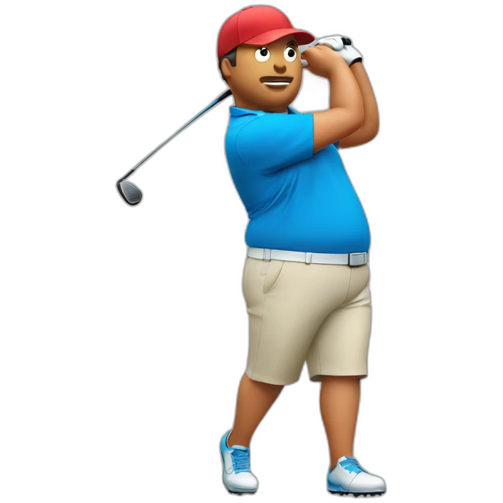 Fat playing golf emoji