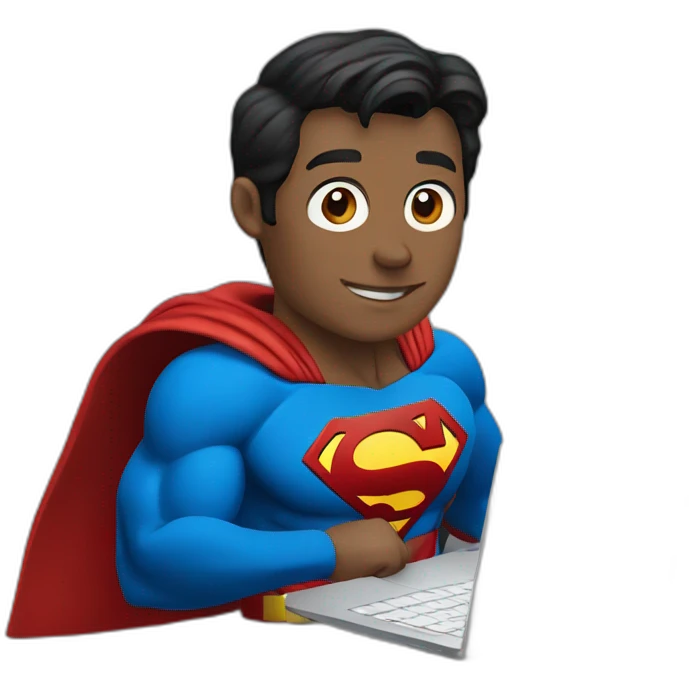 superman with laptop emoji