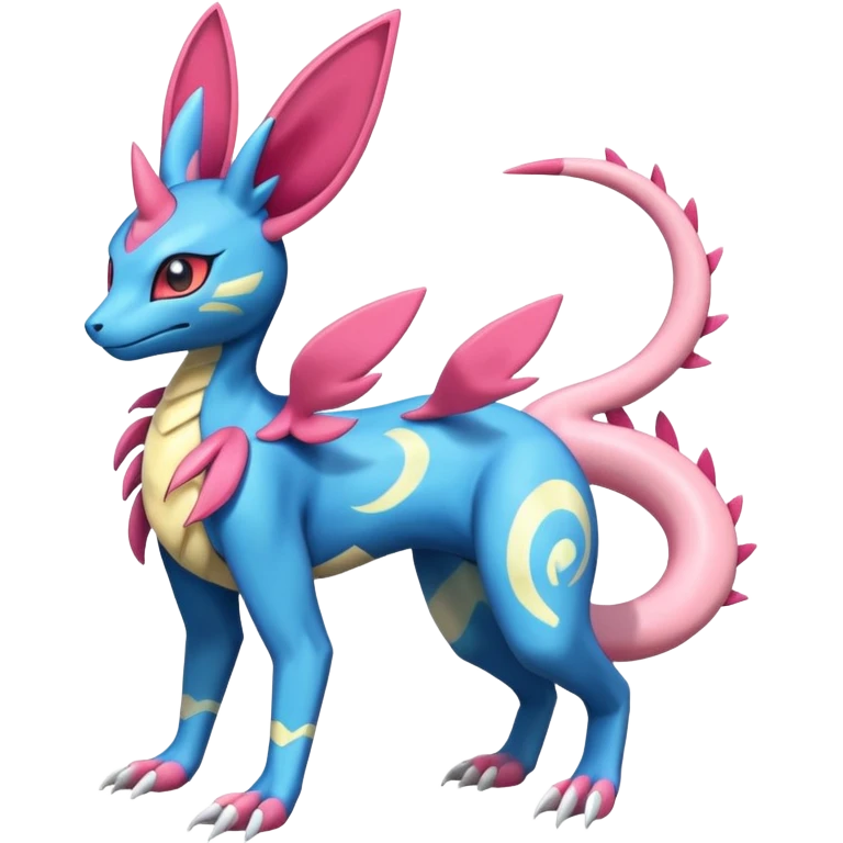 Sylveon-Salandit-Electrike-Zeraora-Fakémon-hybrid-creature (full body)  emoji