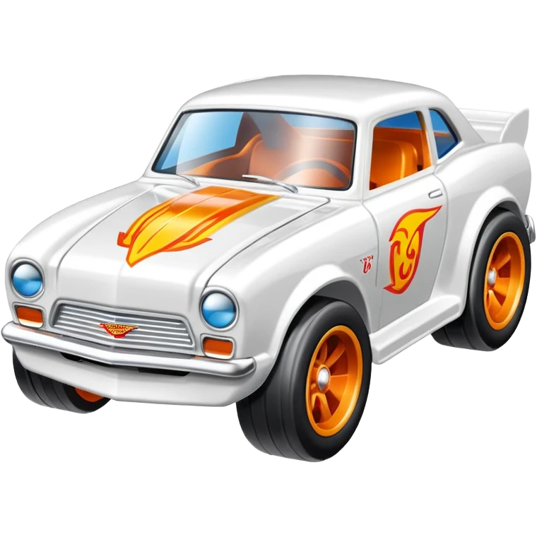Машинка HotWheels белого цвета в классической упаковке HotWheels. emoji