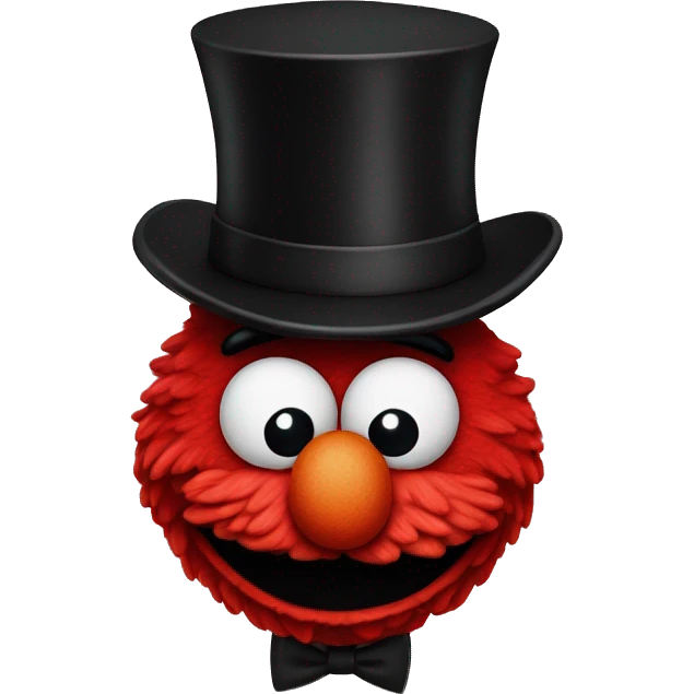Elmo with a top hat emoji