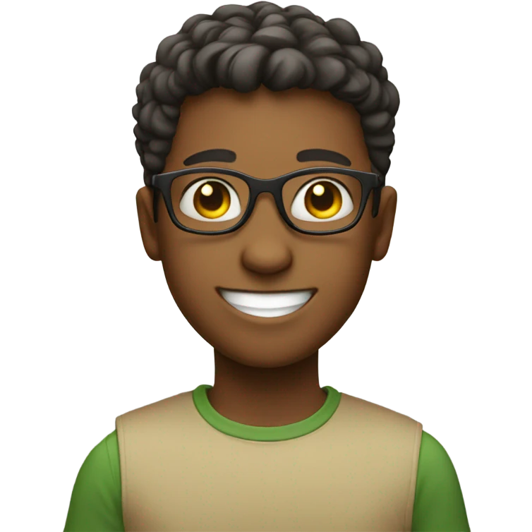 smiling boy with glasses emoji