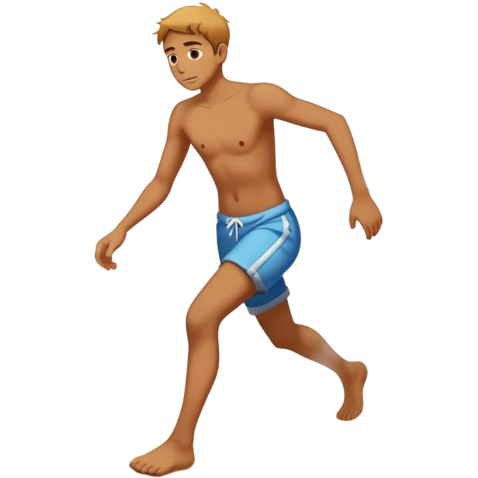 person tiptoeing quickly across extremely hot beach sand with steam rising from their footprints emoji