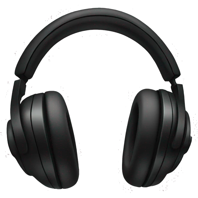 Aesthetic black headphones  emoji