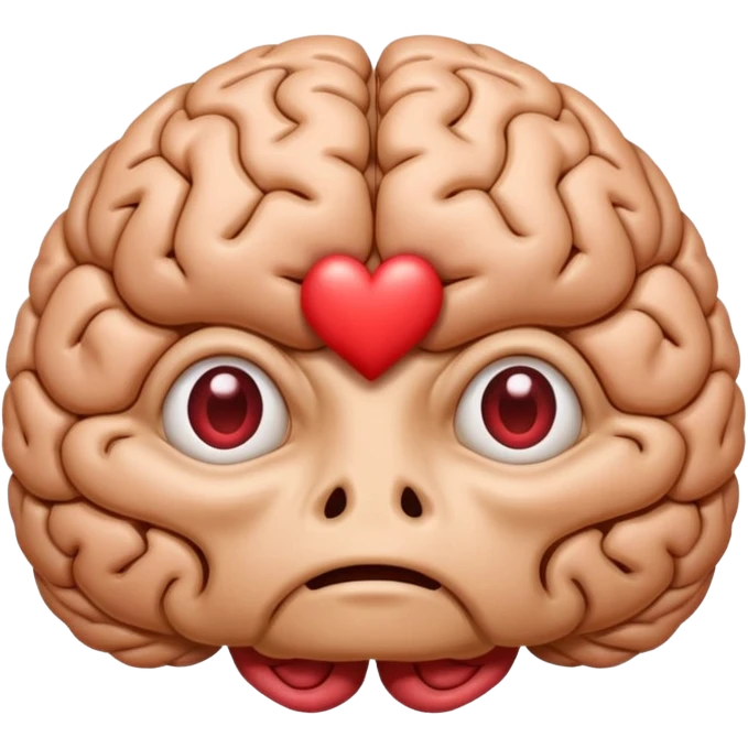 image of the brain with heart eyes  emoji