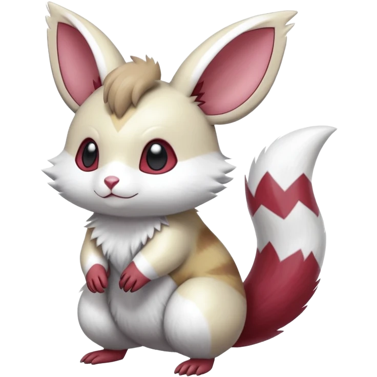Shiny Silvery Furret-Minccino-Zangoose-Emolga-Hybrid (Full body) emoji