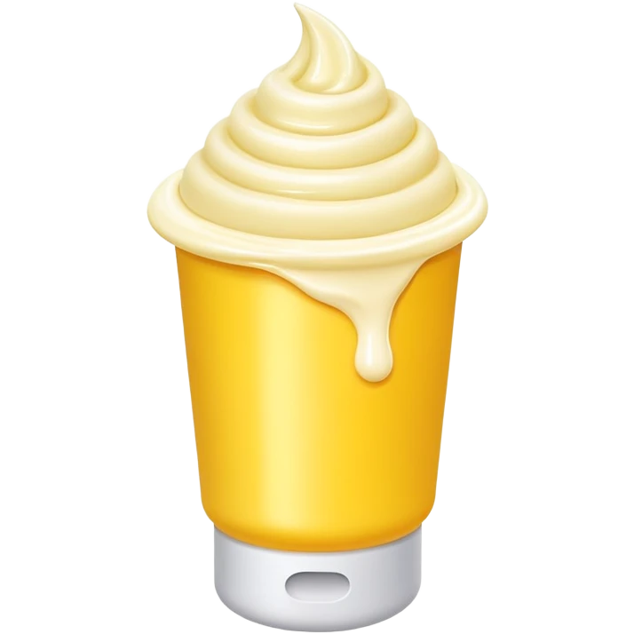 Yellow tube of cream or ointment with cream coming out of the opening emoji