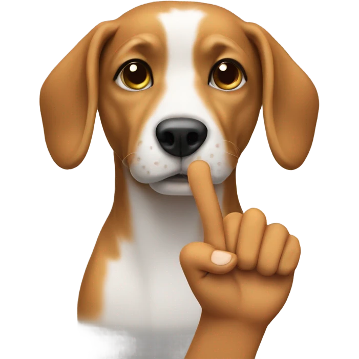 Dog with finger emoji
