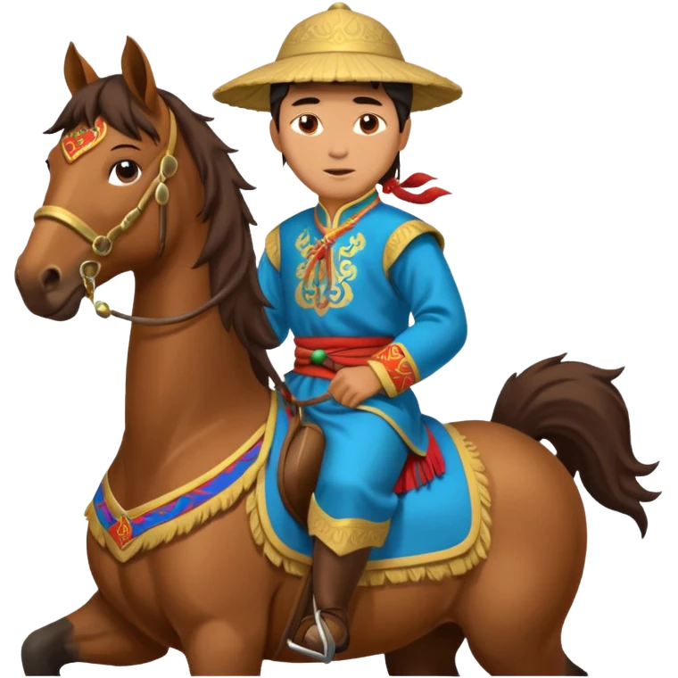 mongolian man on horse emoji