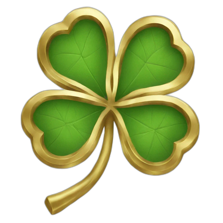 gold outline-clover emoji