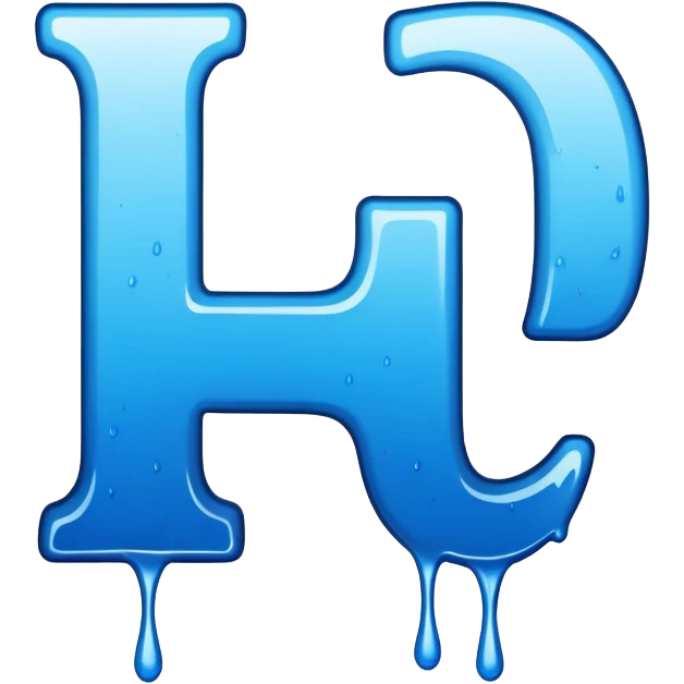 In drippy shades of blue Graffiti the letter L emoji
