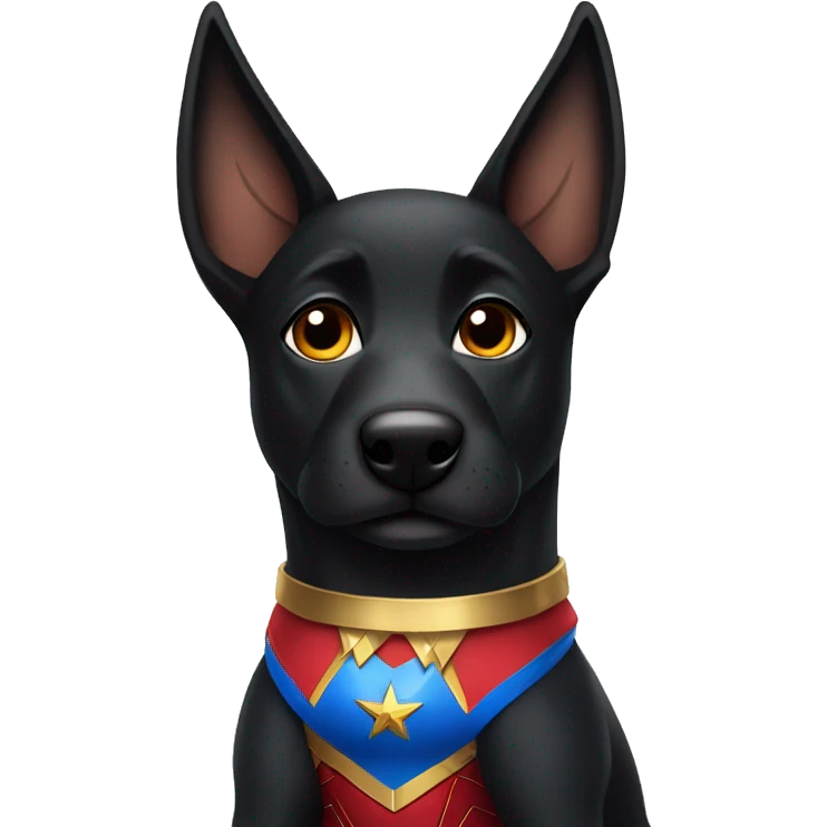 Black Malinois dressed like Wonder Woman  emoji