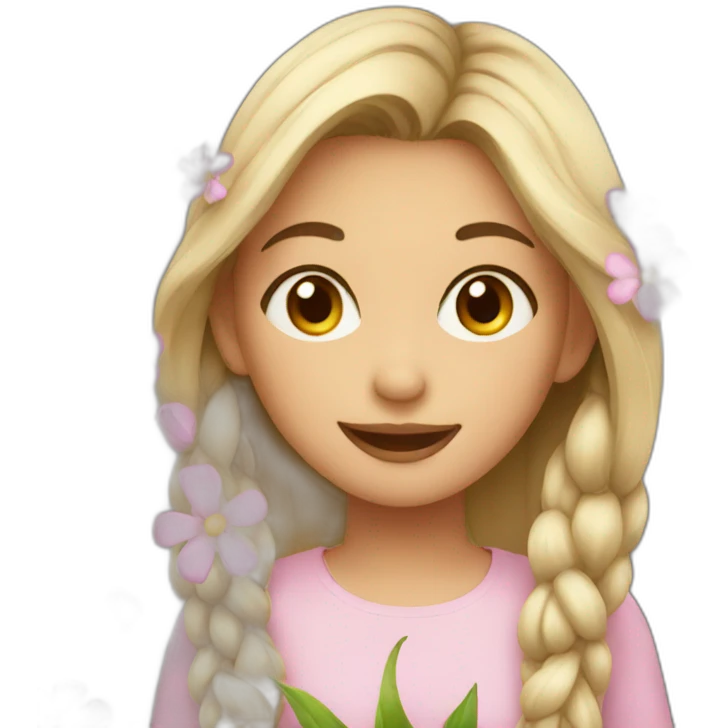 Girl with flowers  emoji