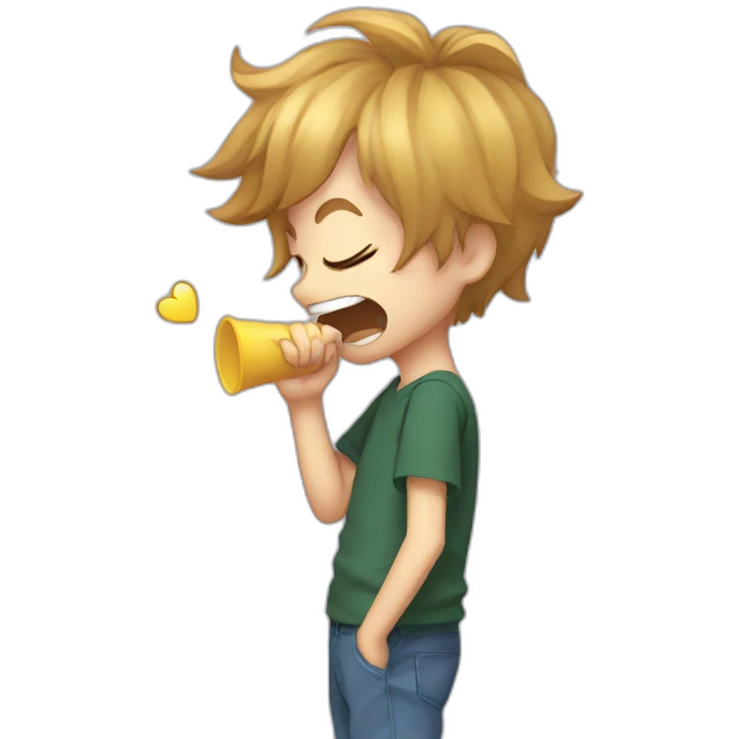 Side perspective, Loud Coughing kid, anime emoji