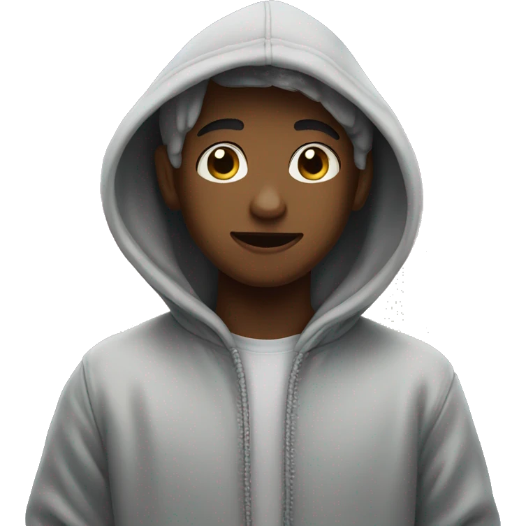 boy in hoodie under sky emoji