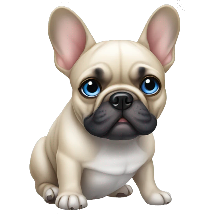 French bulldog with blue eyes emoji