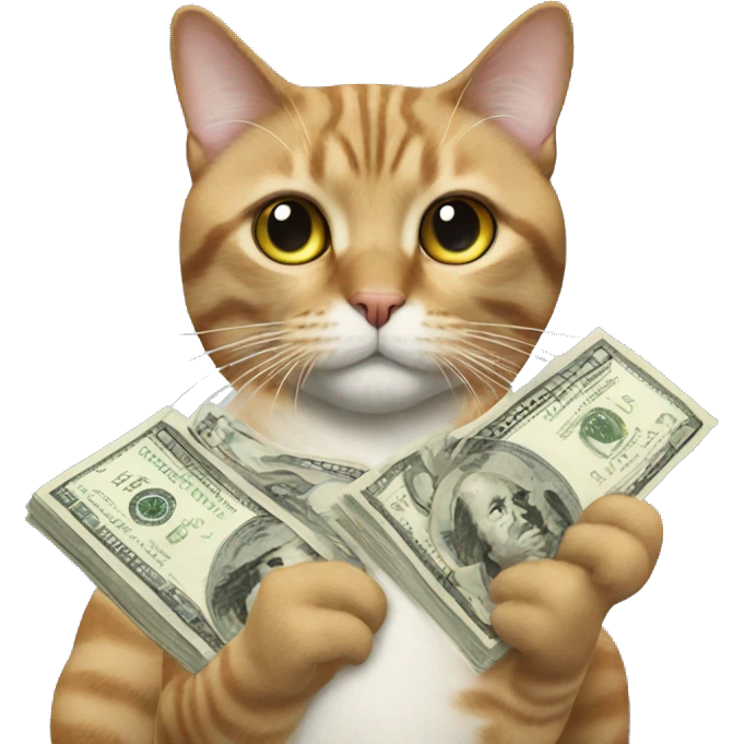Cats with a big money emoji
