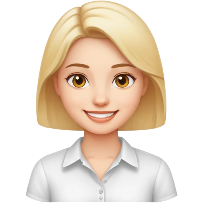 smiling girl in white shirt emoji