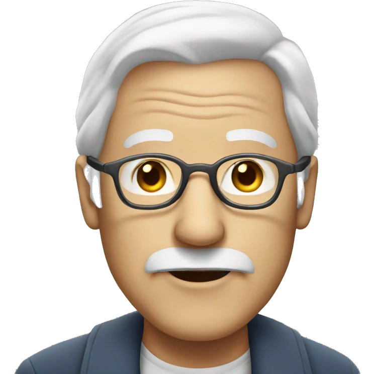 white old man with glasses an long grey hair emoji