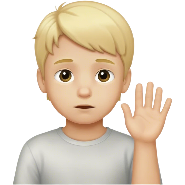 Little blonde boy wanting to be held  emoji