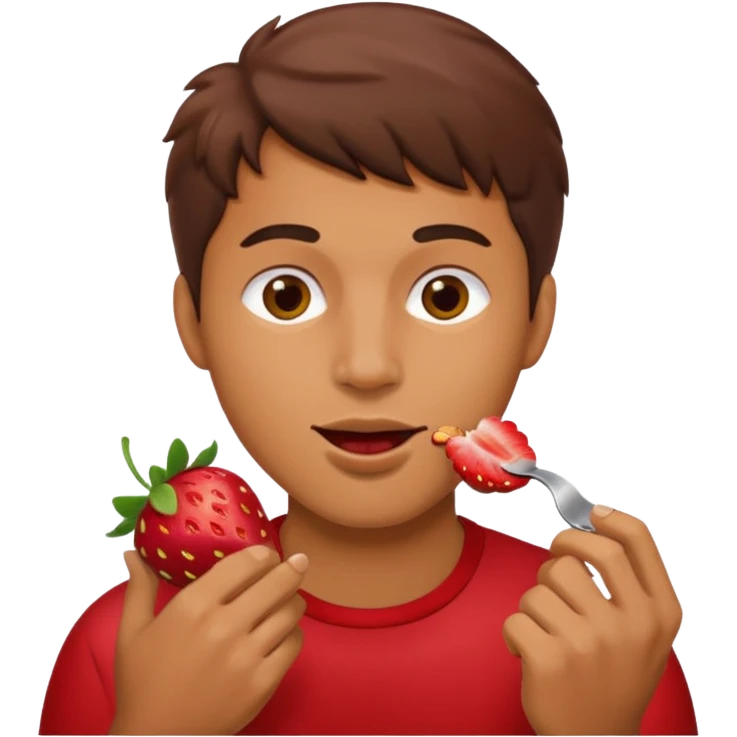 the man eating strawberries
 emoji