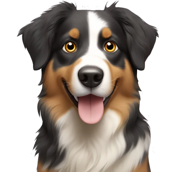 Australian Shepherd mixed with Burmese mountain dog ￼￼ emoji