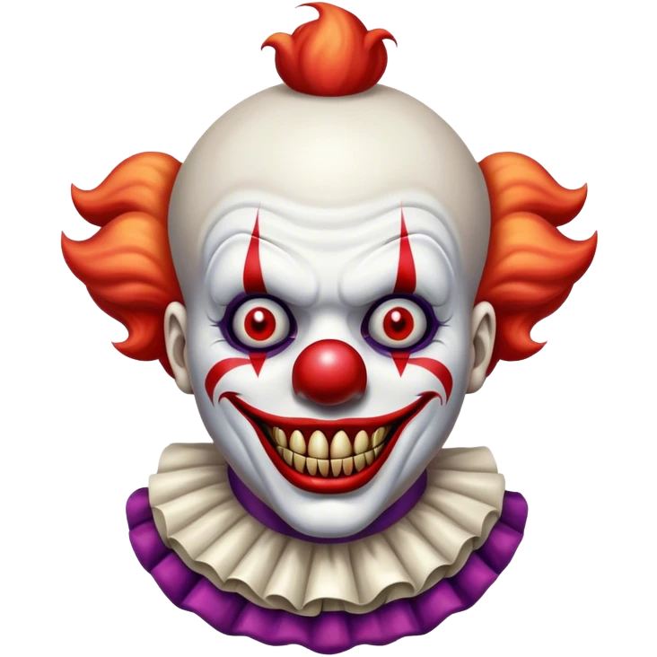 retro style creepy horror clown emoji
