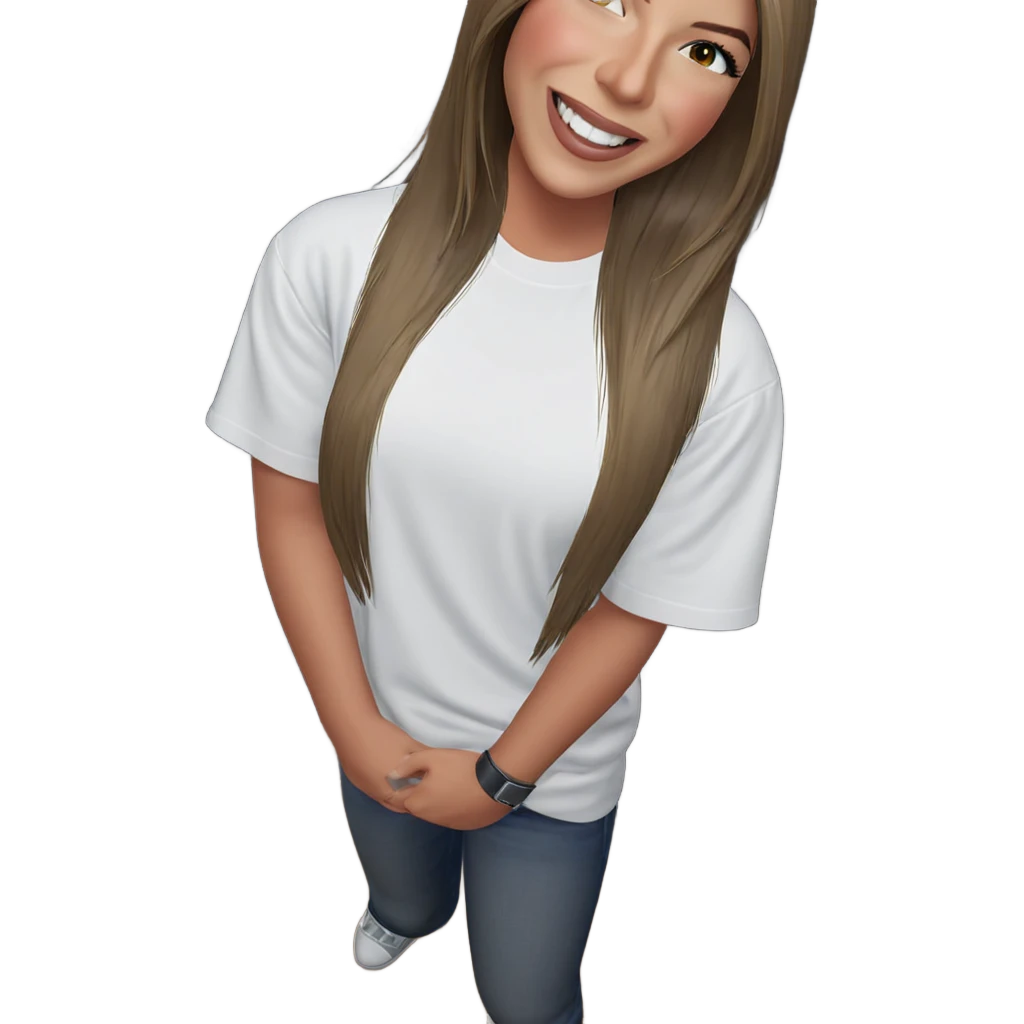 smiling girl in white shirt emoji