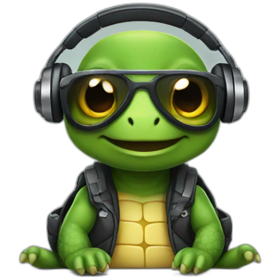 DJ turtle emoji