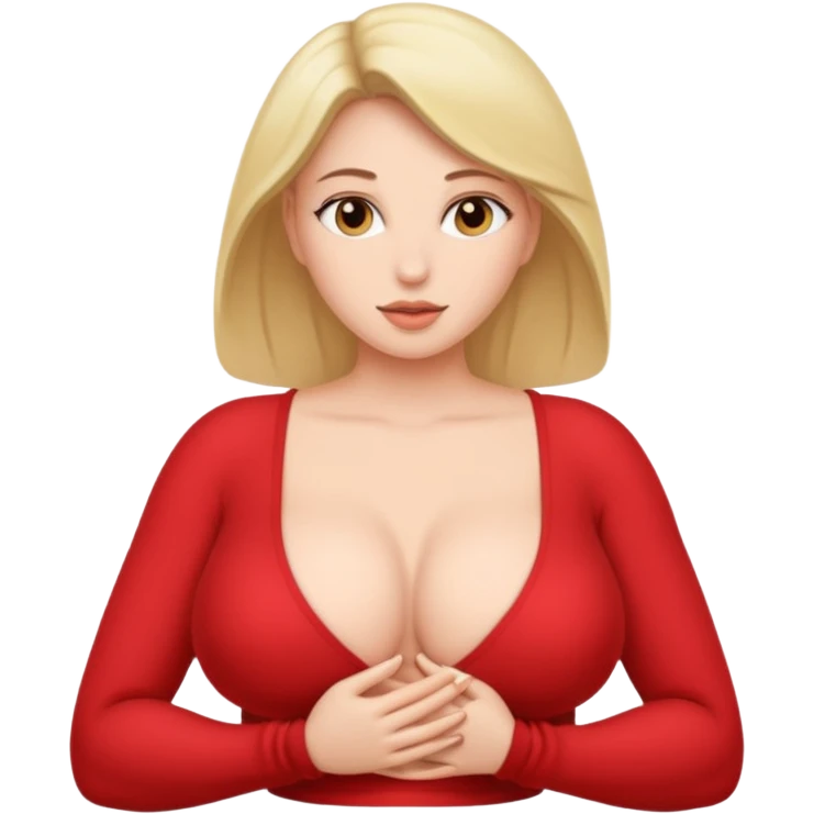 A sexy woman big breast and she's having sex emoji
