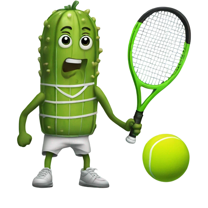 pickle playing tennis emoji