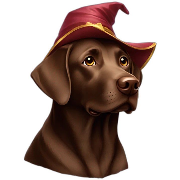 Labrador Retriver chocolate color looks like a wizard emoji