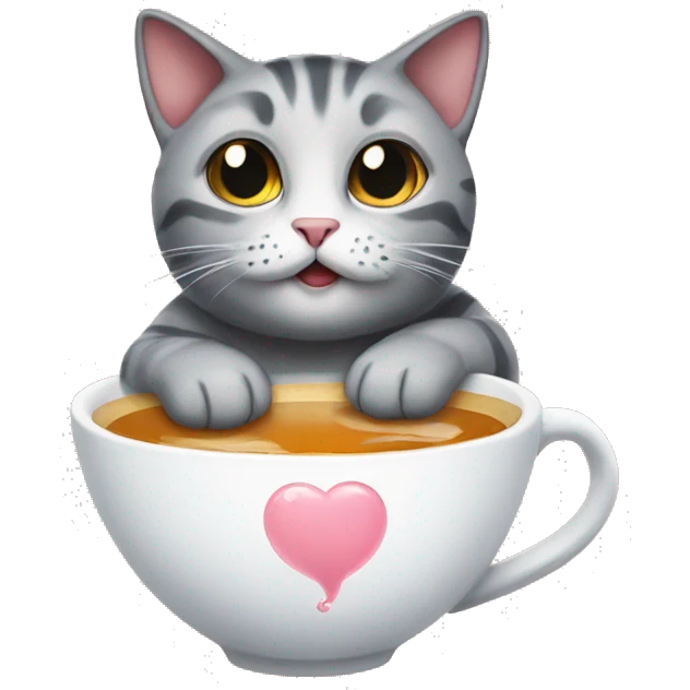 Cat with bubblevtea emoji