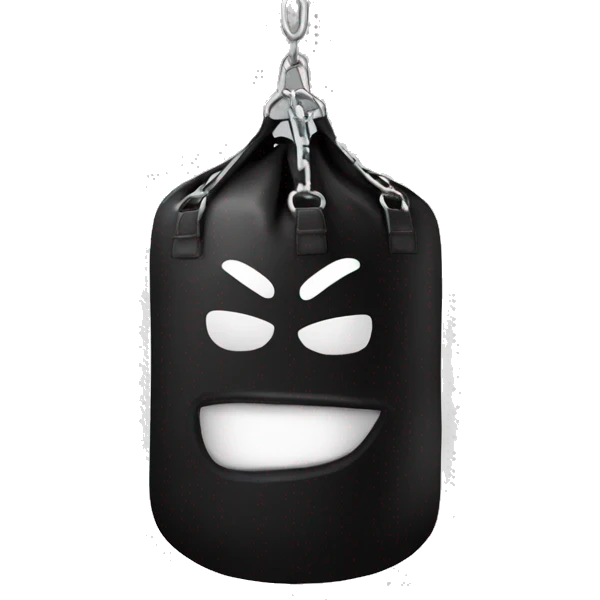 black punching bag without face on it emoji