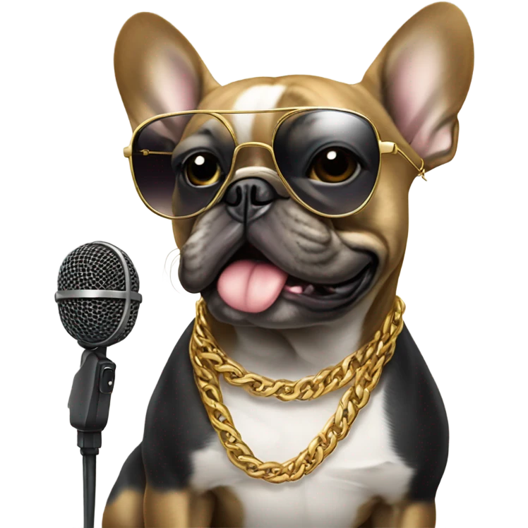 French bulldog rapper emoji
