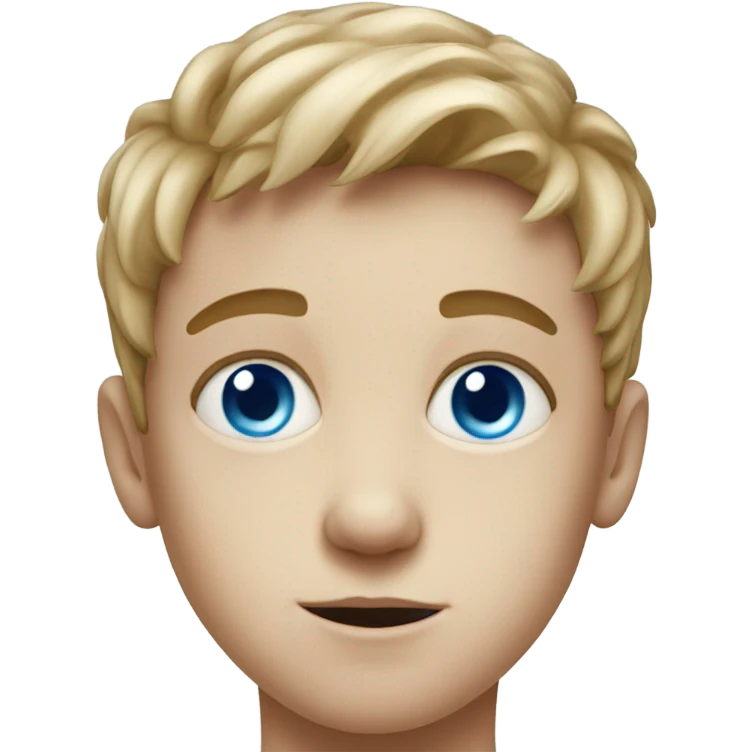 realistic portrait of a boy with blue eyes emoji