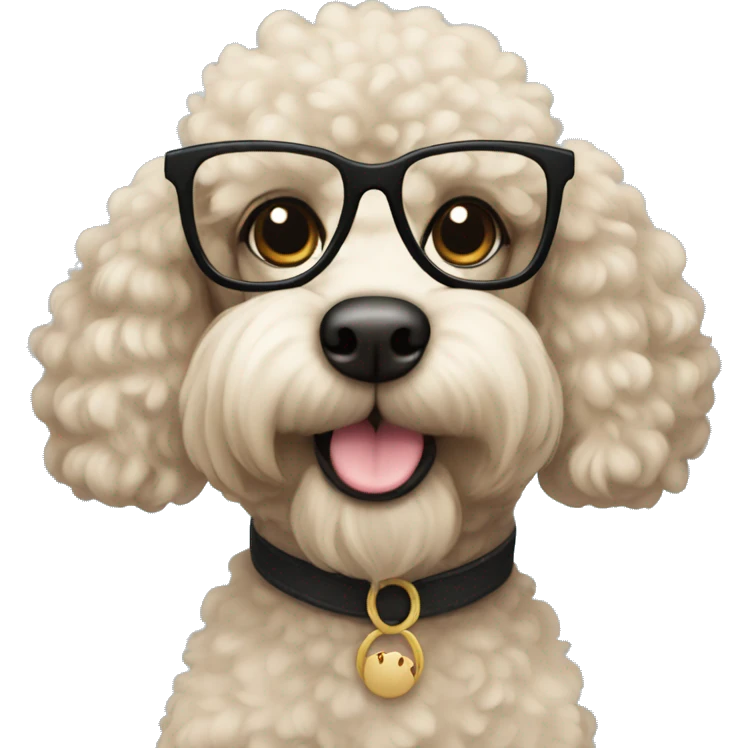 Wearing glasses poodle emoji