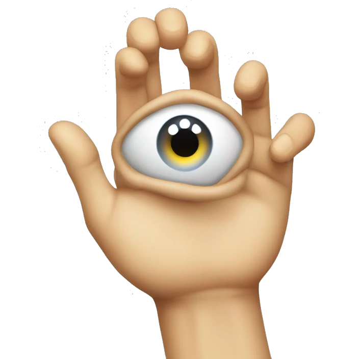 Only one hand throwing an eye emoji