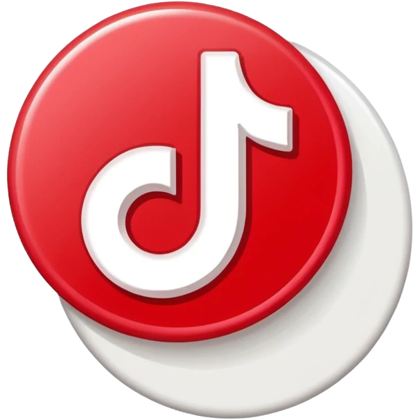 Crea la verificación de tik tok de color rojo  con un bien emoji