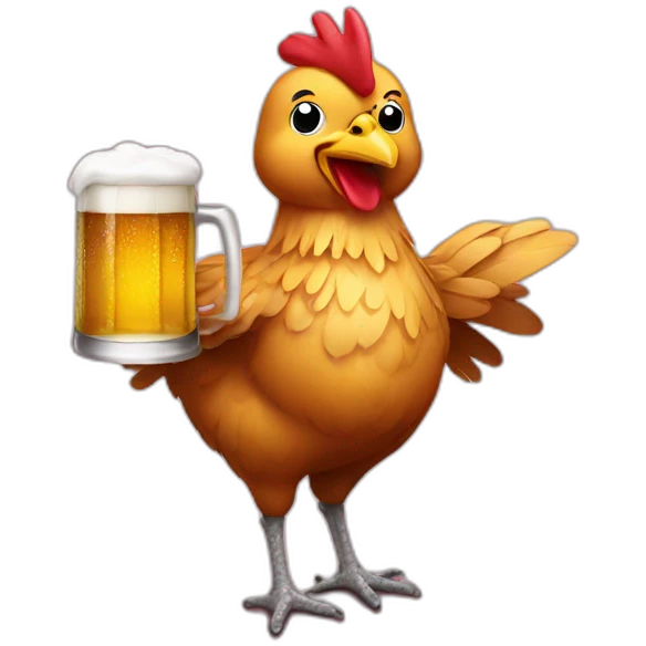 chicken with beer emoji