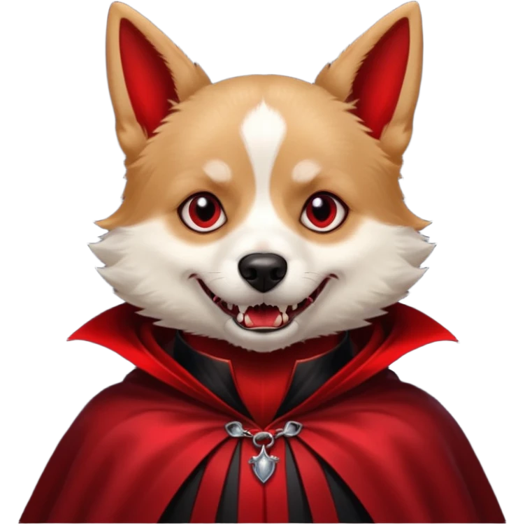 Vampire Pet, Dog in red collar cloak emoji